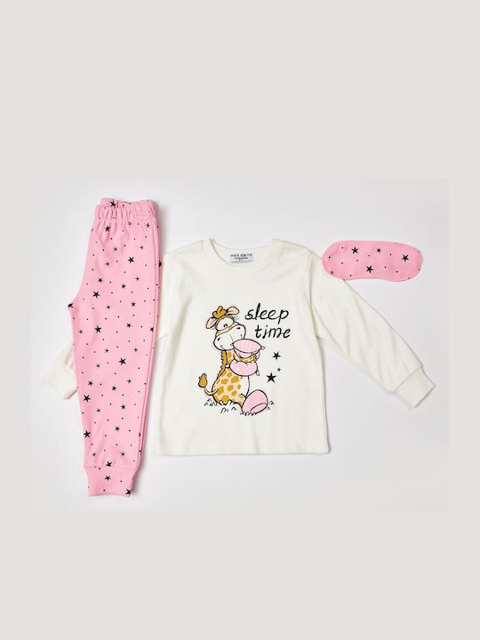 Εβίτα Set Top & Bottom Kids Winter Pyjamas Ecru