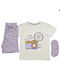 Εβίτα Set Top & Bottom Kids Summer Pyjamas Purple