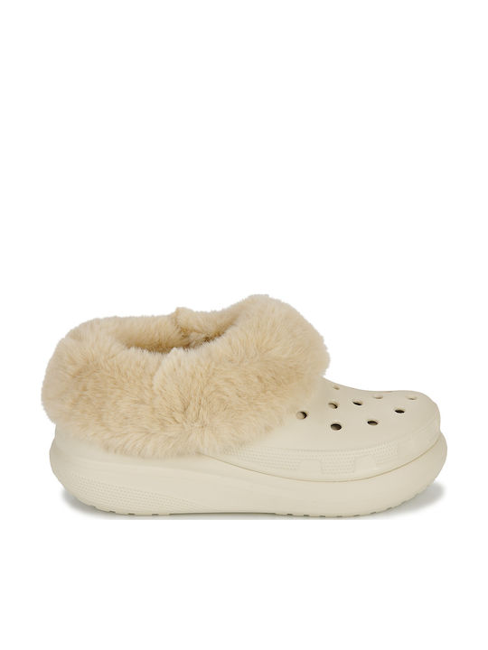Crocs Furever Crush Γυναικεία Σαμπό Μπεζ
