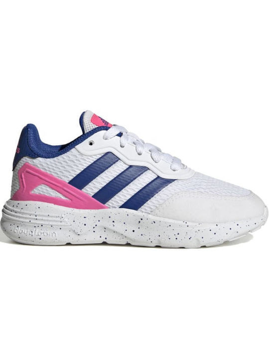 Adidas Kids Sports Shoes Running Nebzed K Cloud White / Royal Blue / Lucid Pink