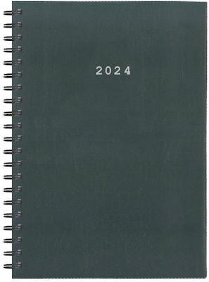 Next Basic Daily Spiral Agenda 2024 Gray 17x25cm