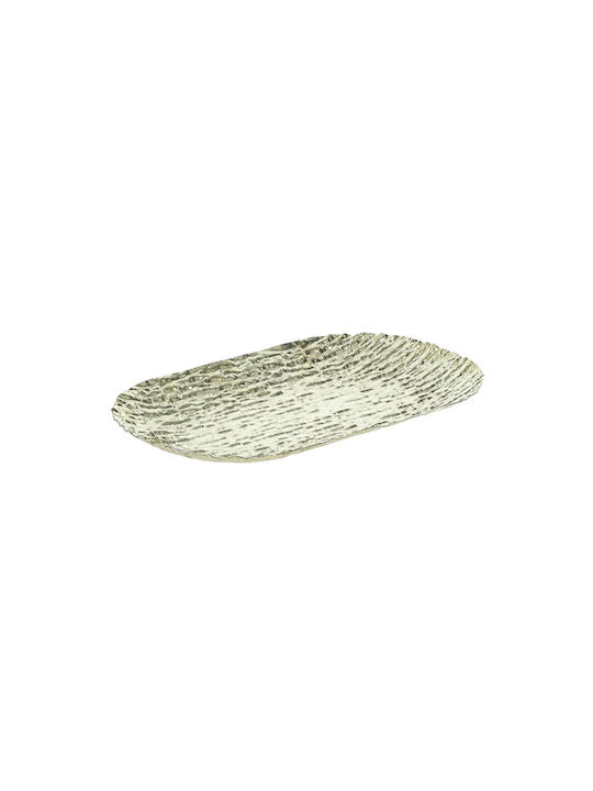 Inart Metallic Decorative Platter Gold 35x20x2cm