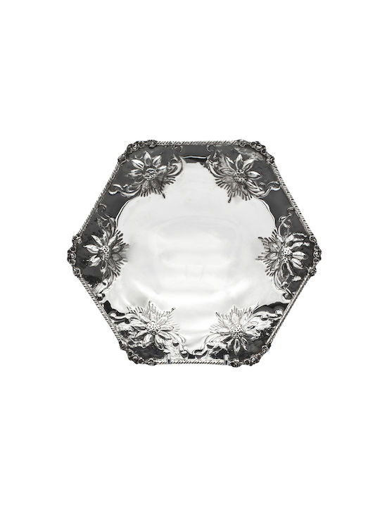 Savvas Design Vintage Silver Decorative Platter Silver 23x23x5cm