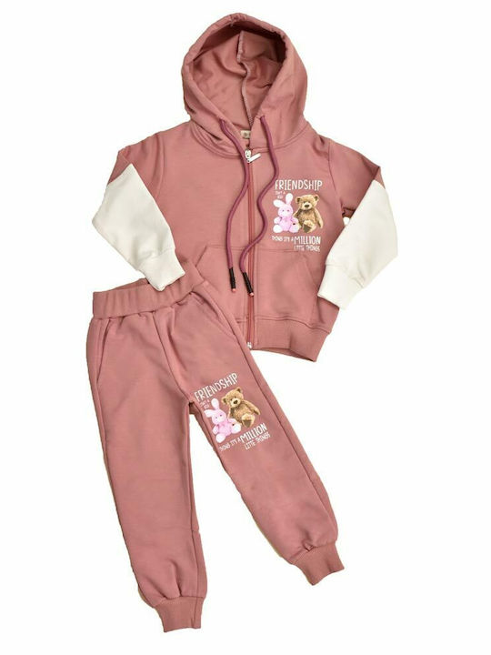 Potre Kids Sweatpants Set Pink 2pcs