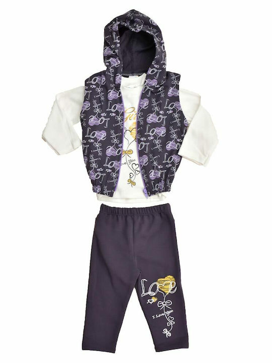 Potre Kids Sweatpants Set Lilac 3pcs