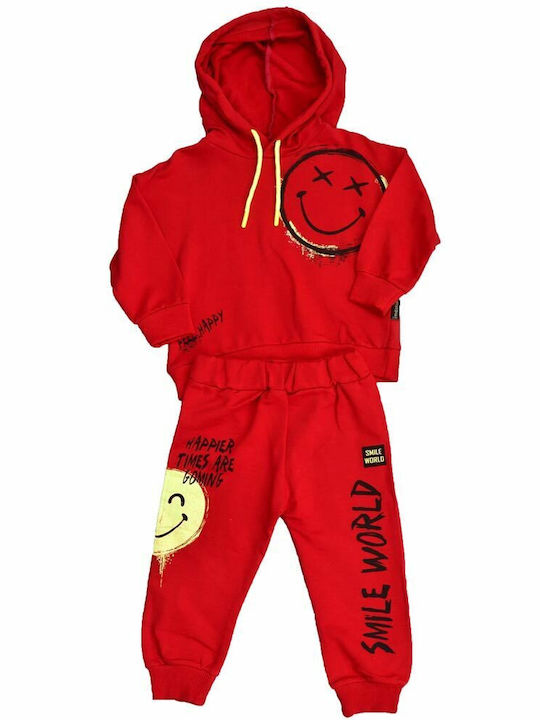 Potre Kids Sweatpants Set Red 2pcs