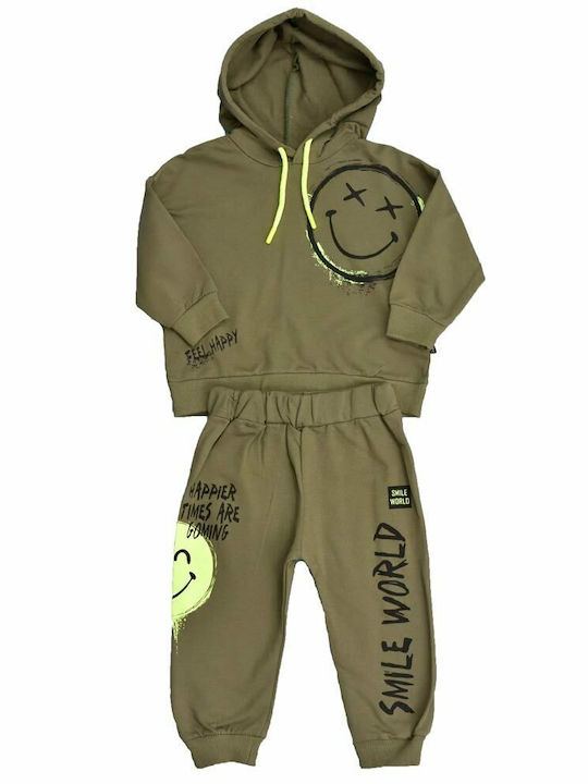 Potre Kids Sweatpants Set Khaki 2pcs