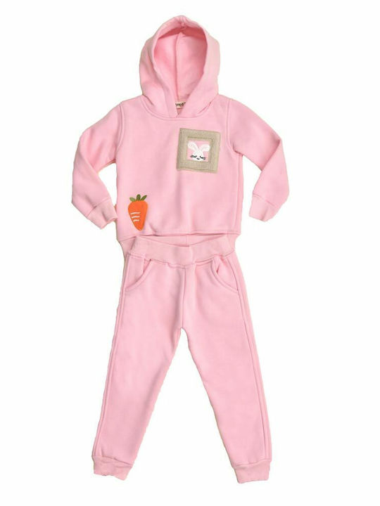 Potre Kids Sweatpants Set Pink 2pcs