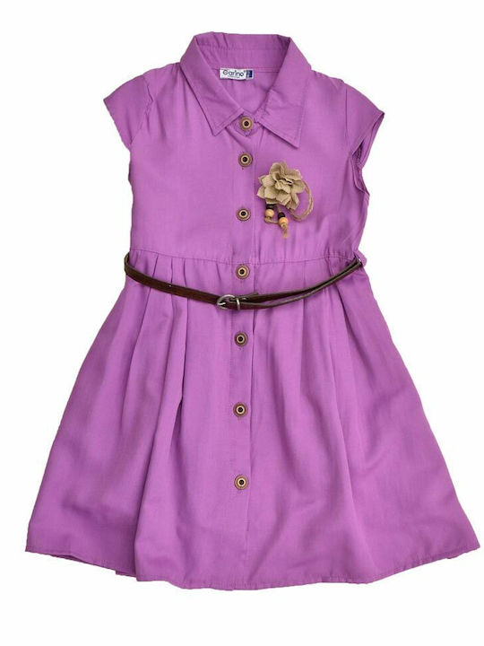 Potre Kids Dress Set with Accessories Short Sleeve Purple