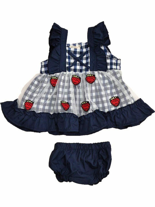 Children's Dress Sleeveless Set with Accessories Navy Blue