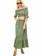 Set with Midi Skirt Green