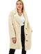 Mouton Women's Beige Coat with Buttons