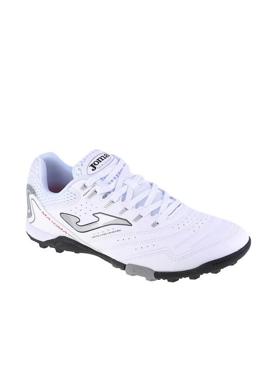 Joma Maxima 2302 Low Football Shoes TF with Molded Cleats White