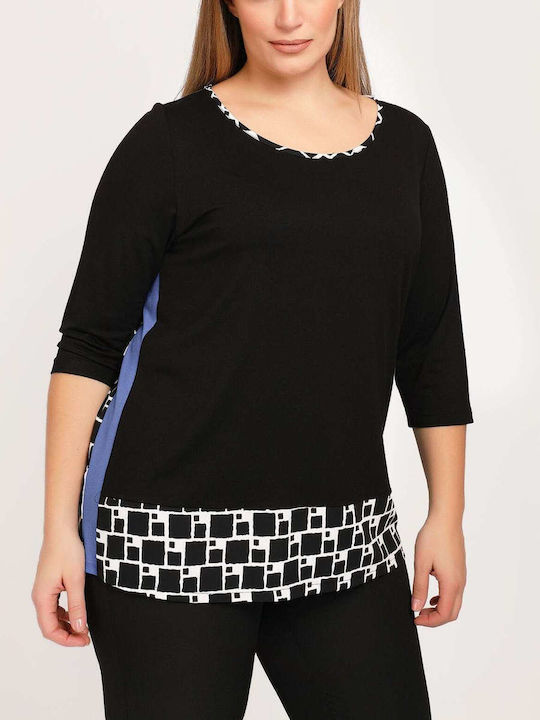 Women's Blouse with 3/4 Sleeve Black