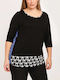 Women's Blouse with 3/4 Sleeve Black