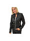 Potre Women's Short Biker Artificial Leather Jacket for Winter Black 211328421