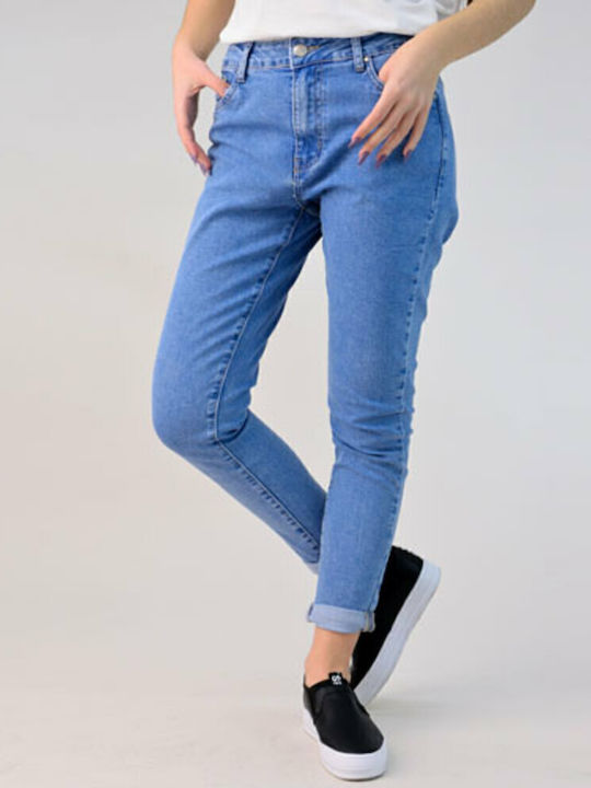 Hoch tailliert Damenjeans in Mom-Passform