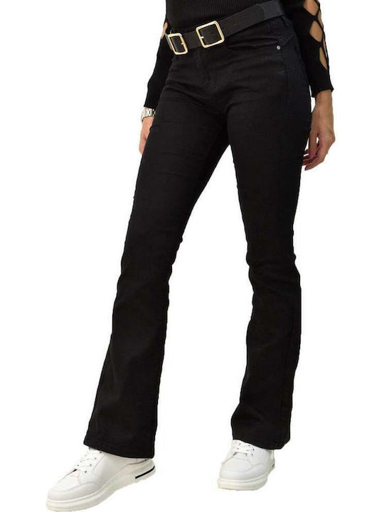 Damenjeans Schlaghose Schwarz