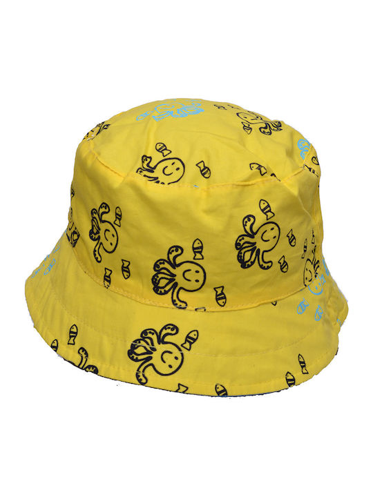 Παιδικό Καπέλο Bucket Υφασμάτινο Κίτρινο