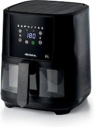 Ariete Air Fryer Glass 8438 Friteuză Aer cu Coș Detașabil 6lt Negru