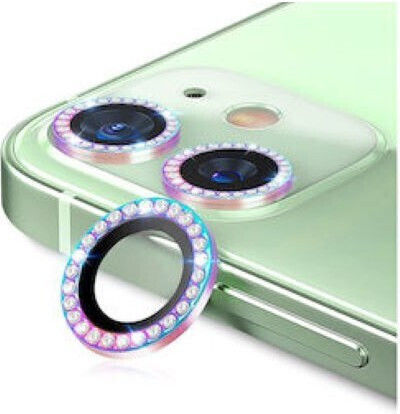 3D Metal Glitter Kameraschutz Gehärtetes Glas Colorful für das iPhone 11