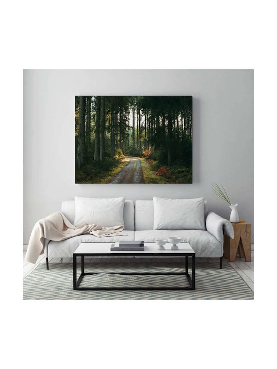 A Dirt Road in the Middle of a Forest Painting on Canvas 30x20cm