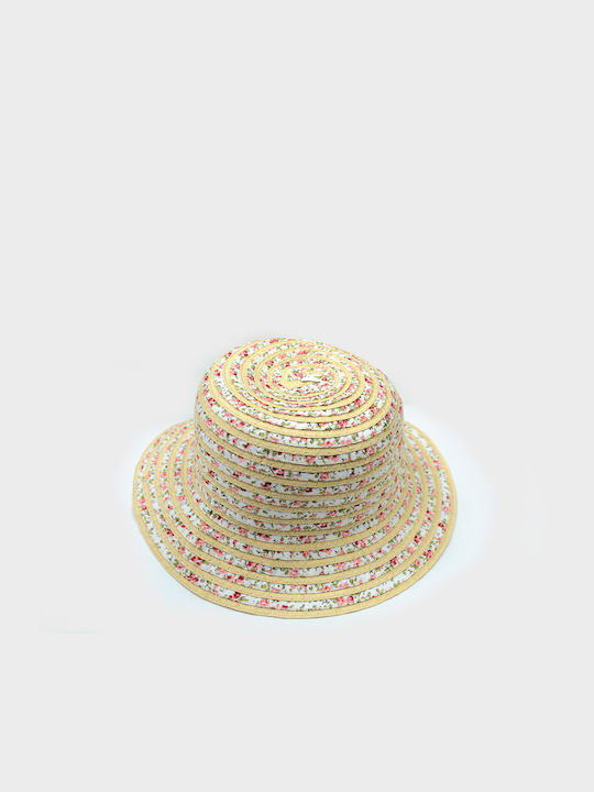 Kids' Hat Bucket Straw Beige