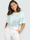 Women's Summer Blouse Short Sleeve Green