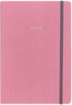 Next Fabric Flexi Daily Agenda 2024 Pink 14x21cm