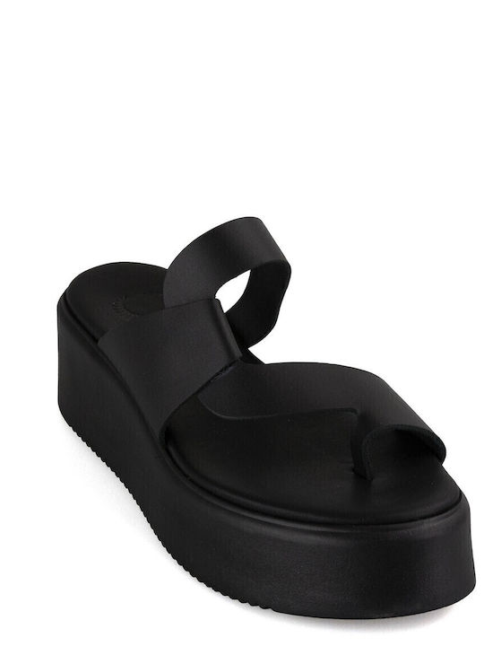 Hera Sandals Δερμάτινα Σανδάλια Μαύρα