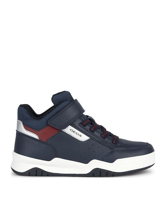 J Perth Παιδικά Sneakers High Ανατομικά με Σκρατς Navy Μπλε