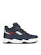 J Perth Παιδικά Sneakers High Ανατομικά με Σκρατς Navy Μπλε