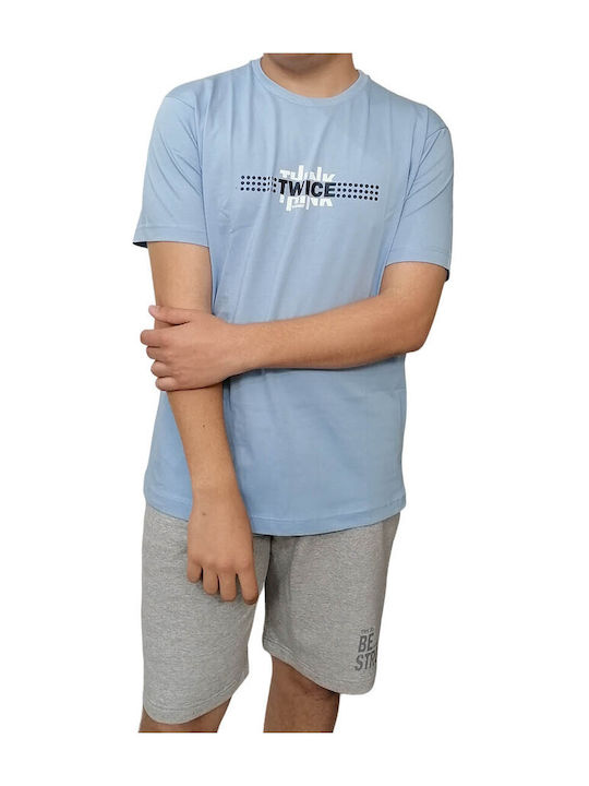 Target S23/56400 T-shirt Bărbătesc cu Mânecă Scurtă Albastru deschis