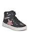 J SKYLIN Kids Sneakers High with Scratch & Lights Black