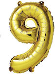 Ballon Folie Zahl 9 Gold 40cm