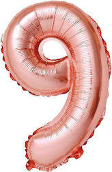 Balon Folie Jumbo Număr 9 Auriu 100buc