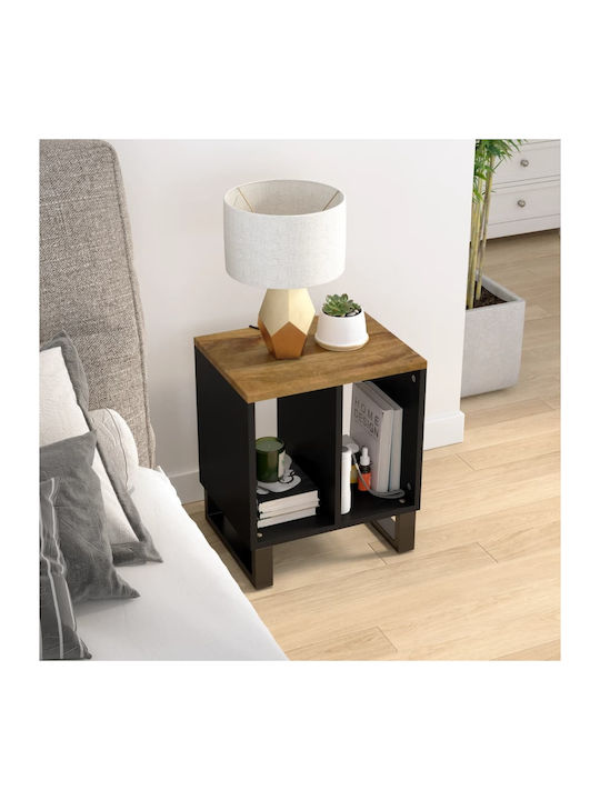 Rectangular Solid Wood Side Table Natural L40xW31xH46cm