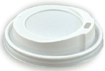 Καπάκια Ποτηριού μιας Χρήσης Schluck-Deckel in Weiß Farbe (100Stück)
