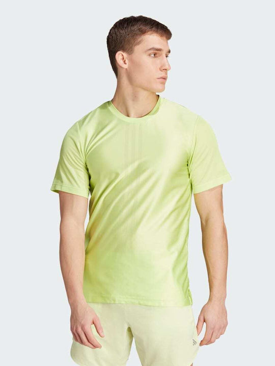 Adidas HIIT Workout 3-Stripes Tee T-shirt Bărbătesc cu Mânecă Scurtă Verde