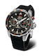 Vostok Europe Battery Chronograph Watch with Rubber Strap Black