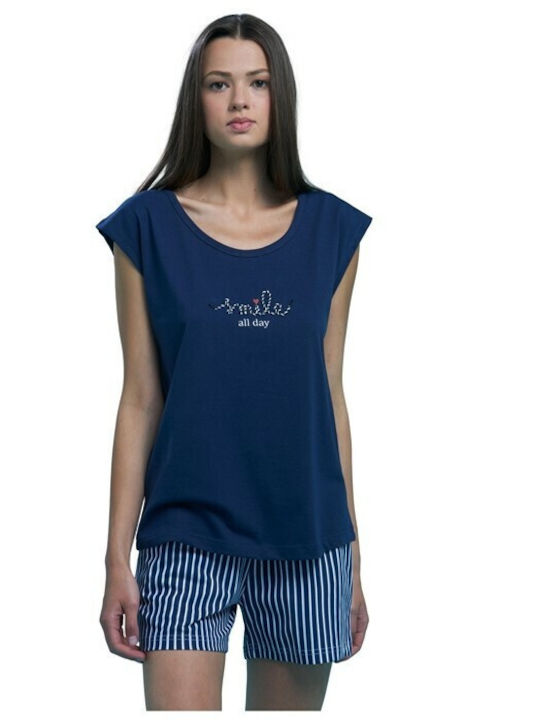 Noidinotte Sommer Damen Pyjama-Set Baumwolle