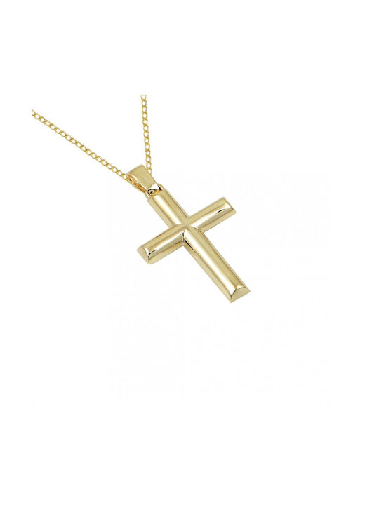 Herren Gold Kreuz 14K mit Kette