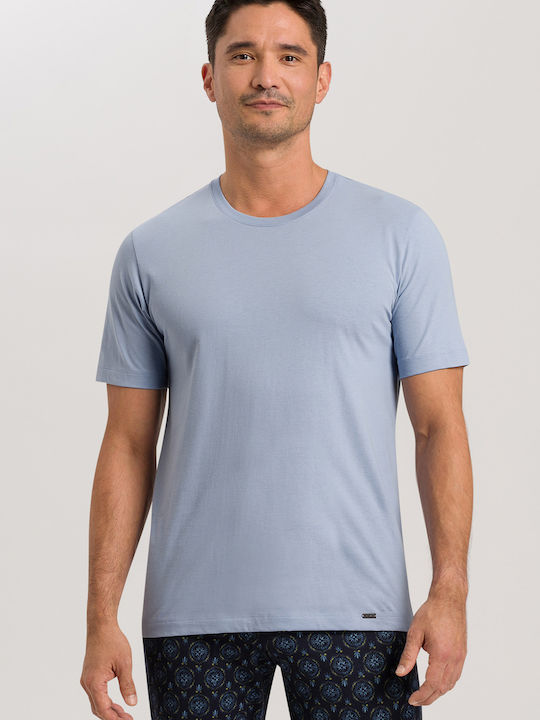 Hanro T-shirt Bărbătesc cu Mânecă Scurtă Albastru deschis