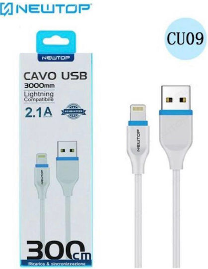 Newtop CU09 USB-A to Lightning Cable White 3m (CU09-300L)