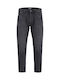 Frank Men's Cropped Jeans Pants With Slim Tapered Fit Black