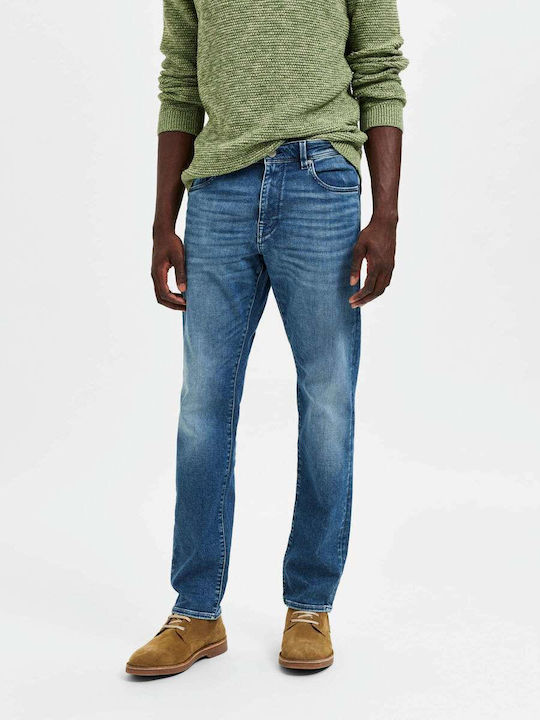 Selected Men's Jeans Pants in Straight Line Blue
