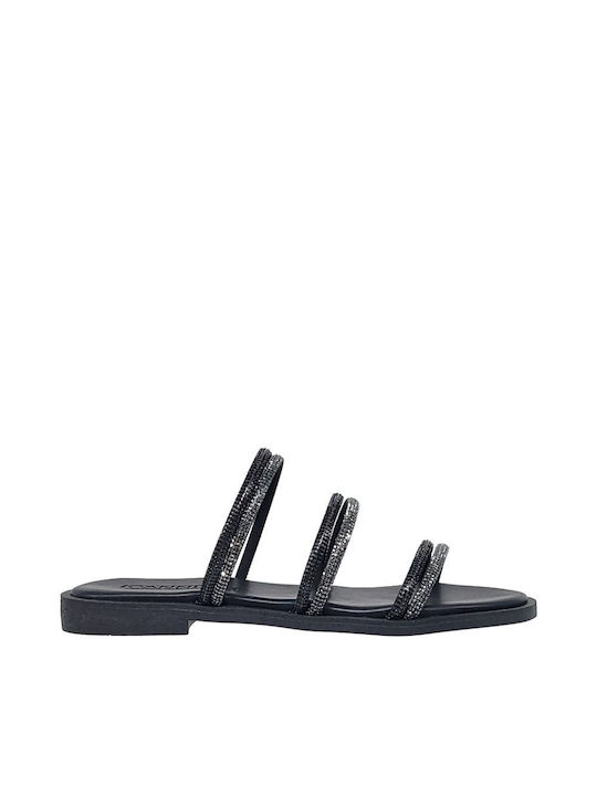 Fitrakis Collection Women's Flat Sandals in Black Color