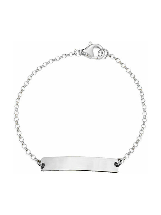 Kids White Gold ID Bracelet 9K BAR-0833-Α