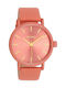 Oozoo Timepieces Γυναικείο Ρολόι 42mm Μπαταρίας με Πορτοκαλί Δερμάτινο Λουράκι