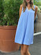 Cuca Summer Mini Dress Light Blue
